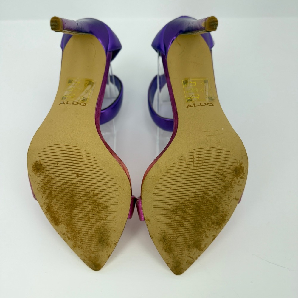 Aldo Womens Ombre Metallic Stiletto Sandals Purple Pink Gold Pointed Toe‎ Size 8 - Picture 6 of 13